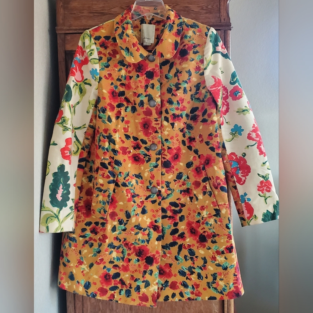 ANTHROPOLOGIE ELEVENSES LEOPARDLILY CAR COAT SWING JACKET US 10 EXCELLENT! - Picture 2 of 16